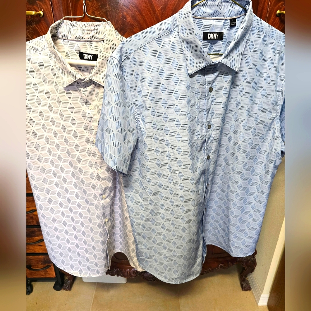 DKNY men's button down polos size L